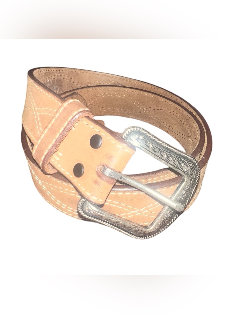 3D Belt Co. Men's Leather Western Belt Figure 8 Stitch D1374 Tan Size 40